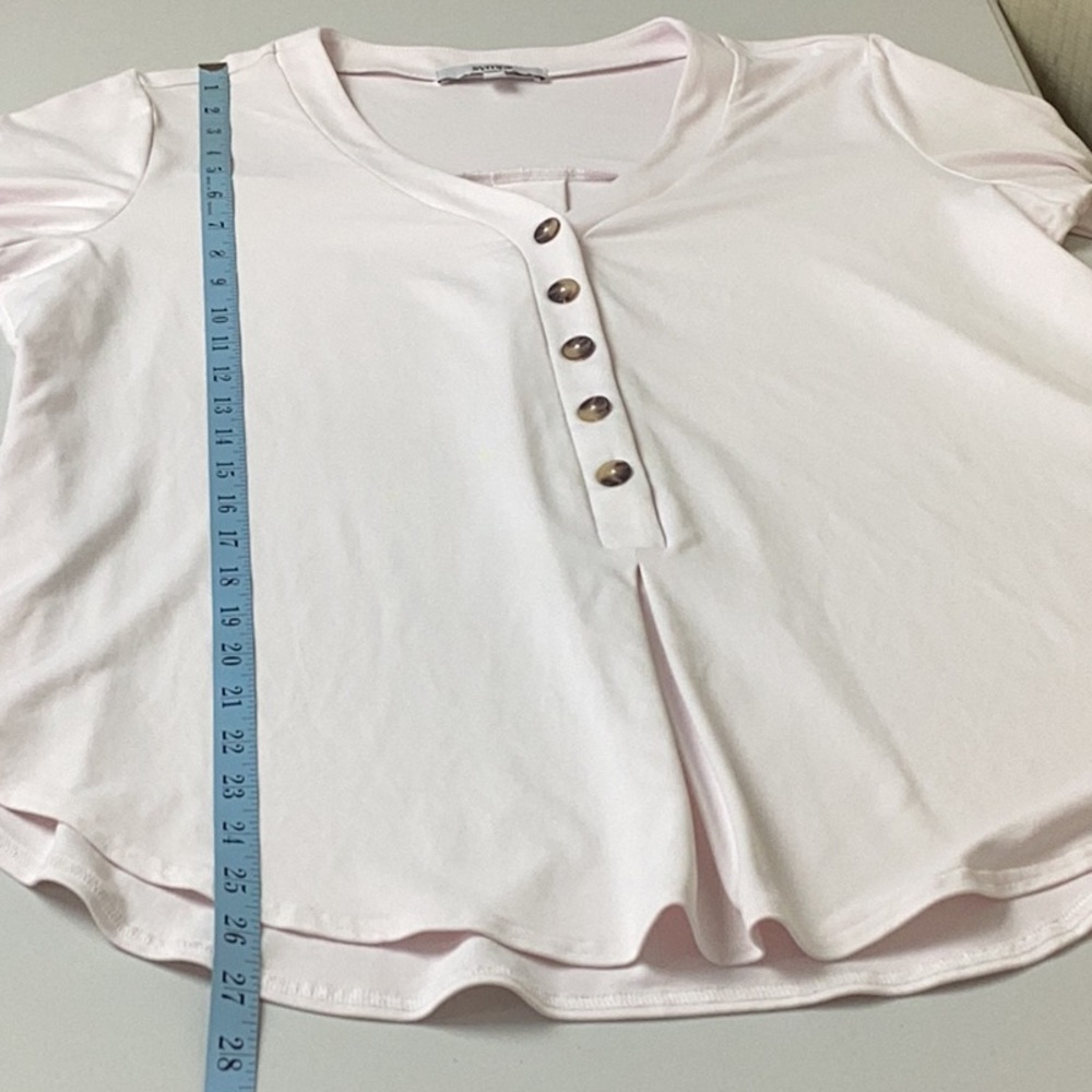 Sympli Pleated Front Henley Blouse, Women’s Size 12. - Picture 7 of 9